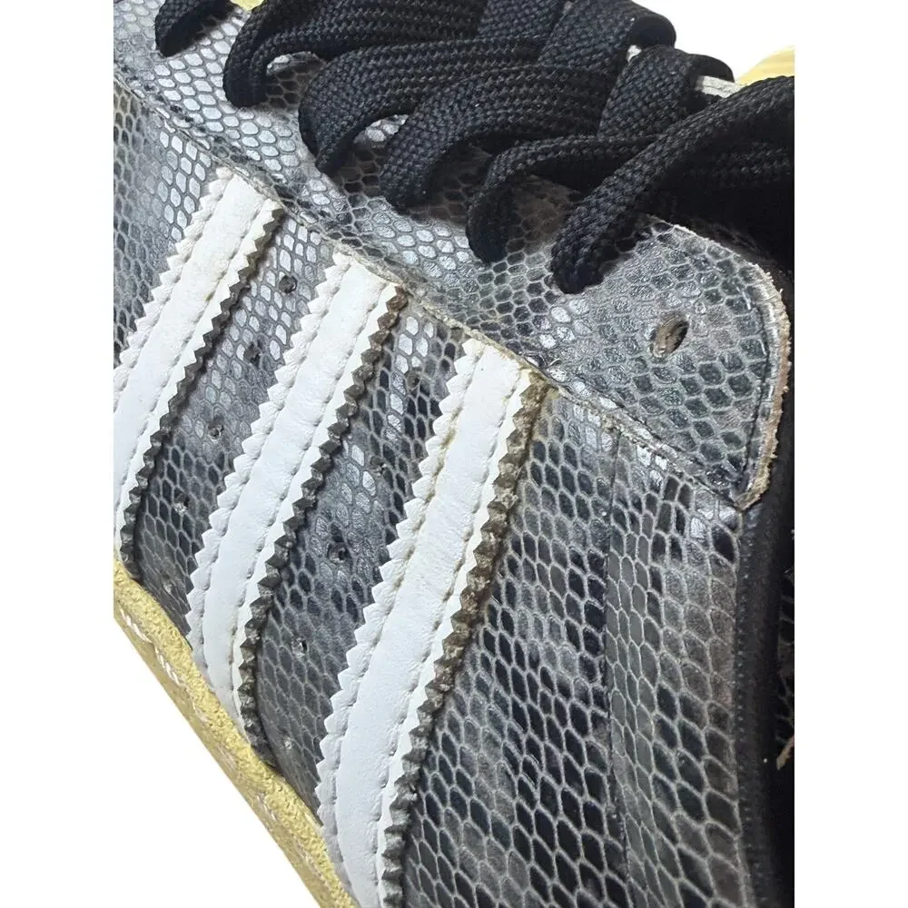Adidas Superstar 80s Snake Skin Black White Gold Shell Toe Mens Size 11 New - Picture 7 of 11